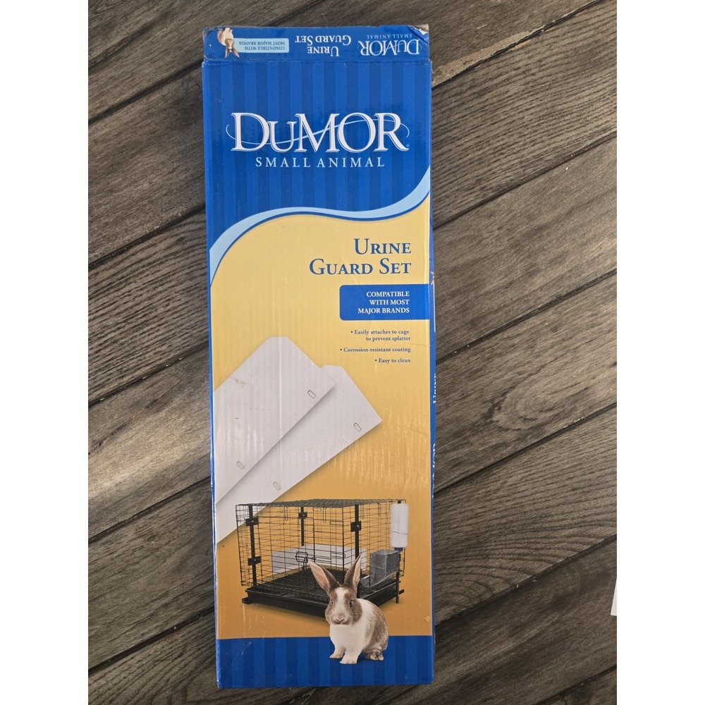 New Open Box DuMor Small Pet Animal Cage Urine Guards WHITE METAL 15" x 4-7/8"